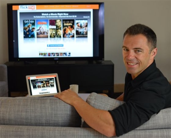 In this publicity image released by flickme.com, Mitch Galbraith, CEO of flickme.com is shown at the companies' office in San Mateo, Calif. Digital movies might not yet have the equivalent of a theater experience, with roaring crowds chomping on popcorn, but they are getting more social. Studios have increasingly looked to social media and Facebook, in particular, as a distribution platform. The early inroads have been experimental, but social streaming is a bright new hope for a Hollywood looking to counter sagging DVD sales. (AP Photo/flickme.com)